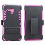 Wholesale Alcatel OneTouch Fierce XL 5054 Hard Shield Holster Combo Belt Clip Case (Hot Pink)